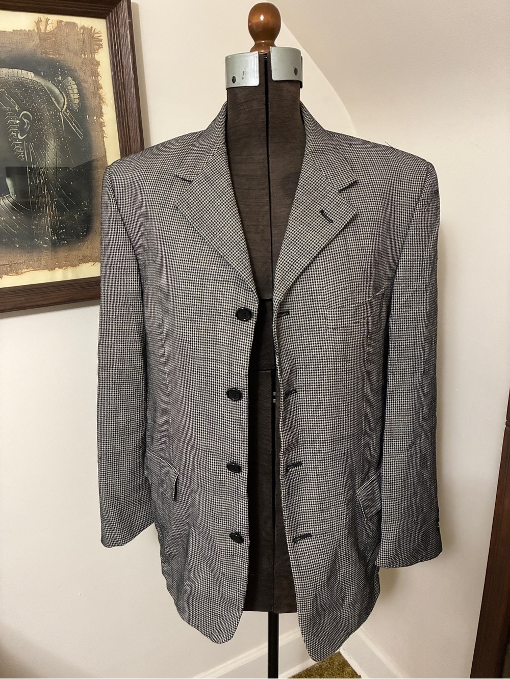 Vintage Mondo Uomo Black and White Checkered Blazer